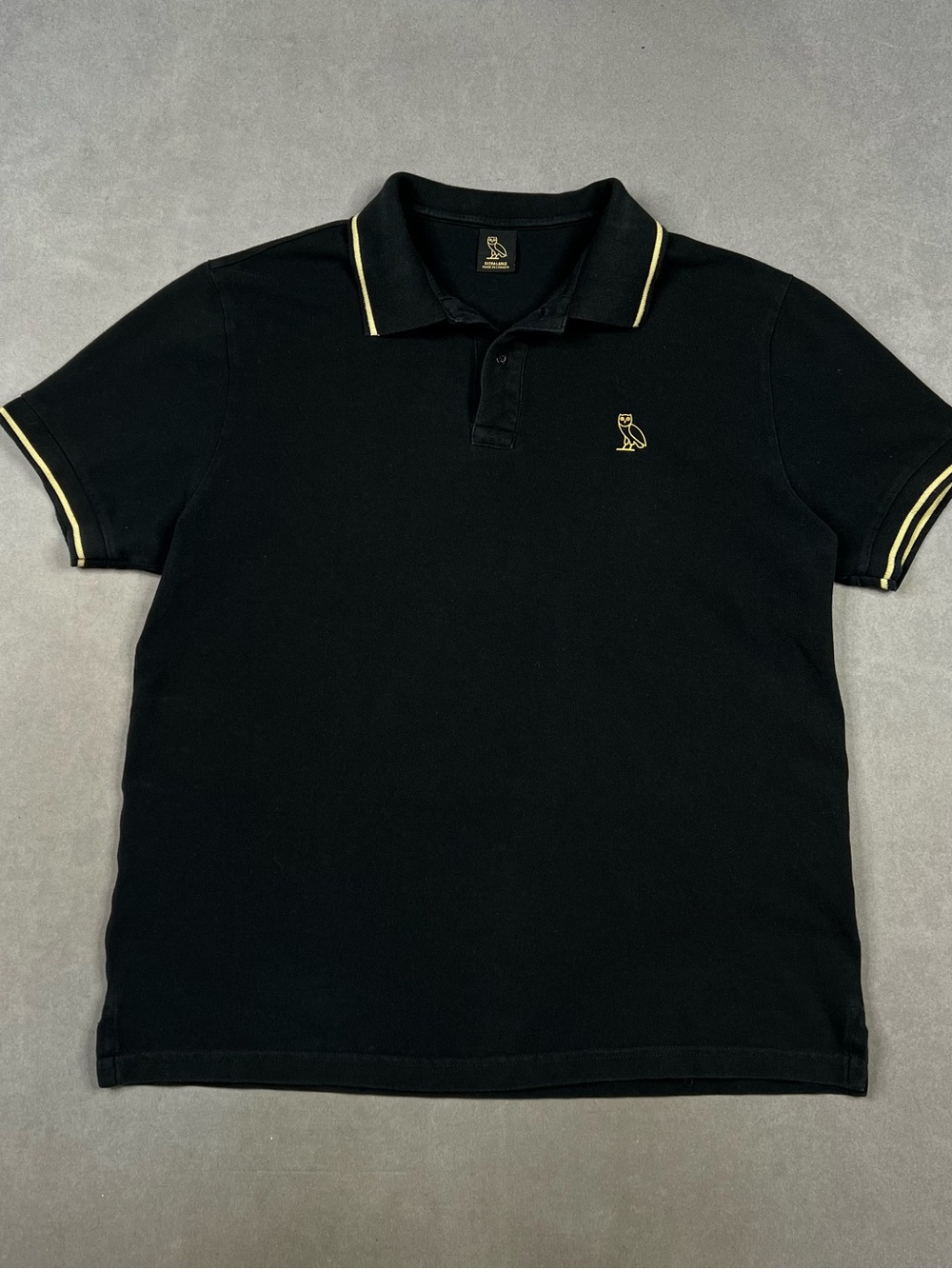 OVO Black Polo with Owl Emblem